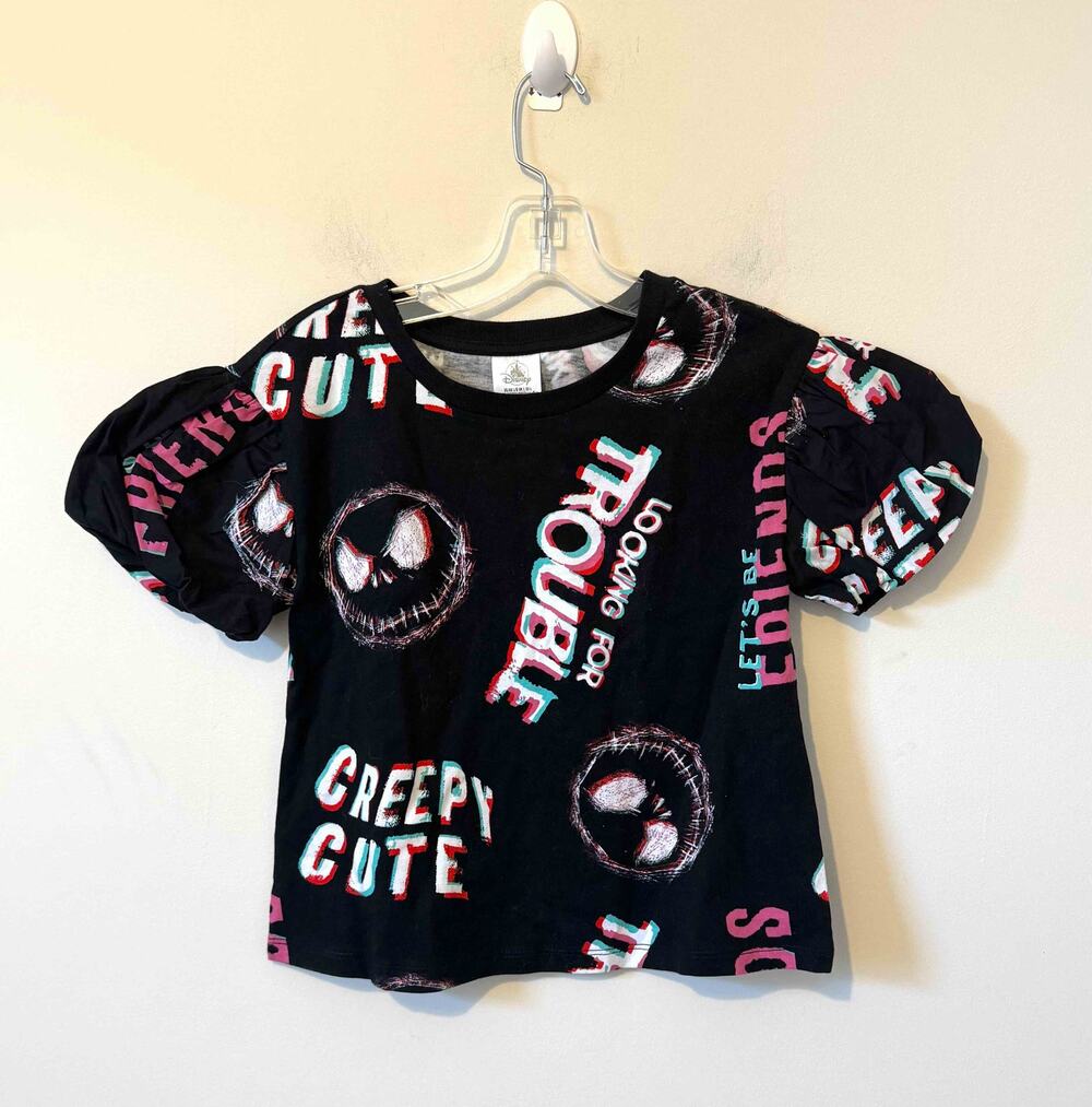 Disney Tim Burton Nightmare Before Christmas T-Shirt Black Kid's Size Large